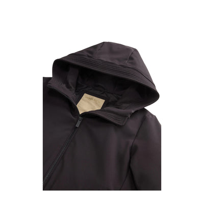 Parka Firth Donna Corto Tech Softshell Nero dettaglio cappuccio