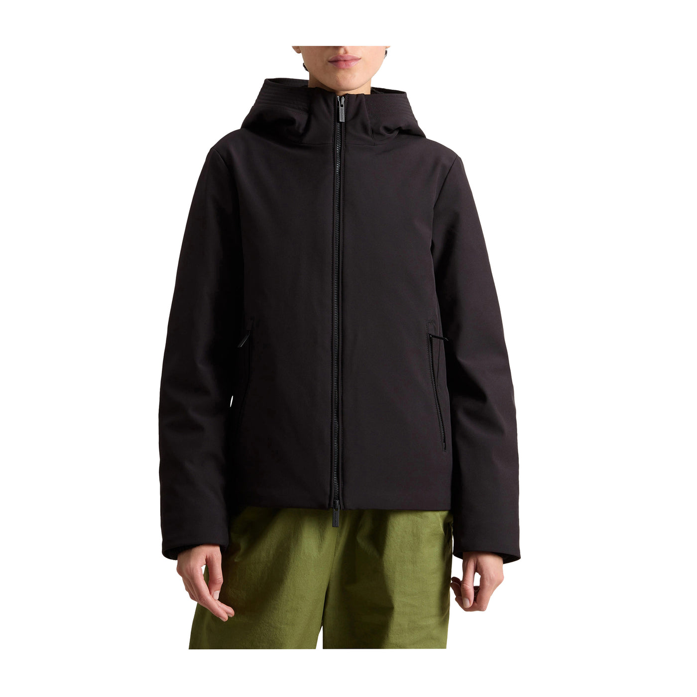 Parka Firth Donna Corto Tech Softshell Nero modella frontale