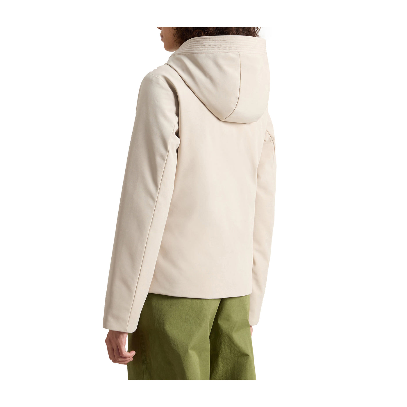 Parka Donna Beige con cappuccio e zip frontale