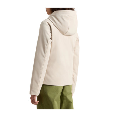 Parka Donna Beige con cappuccio e zip frontale