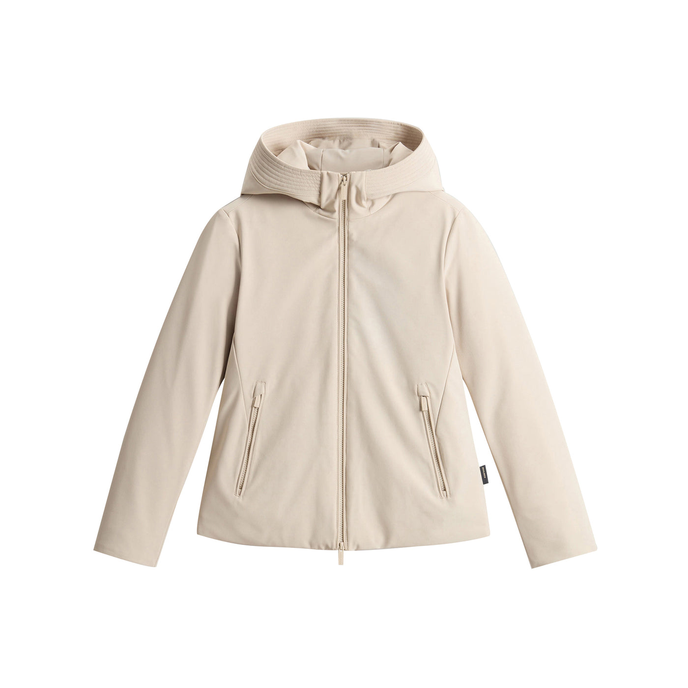 Parka Donna Beige con cappuccio e zip frontale