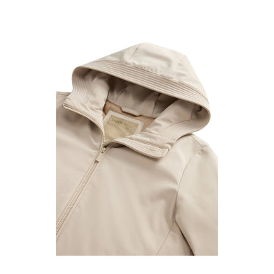 Parka Donna Beige con cappuccio e zip frontale