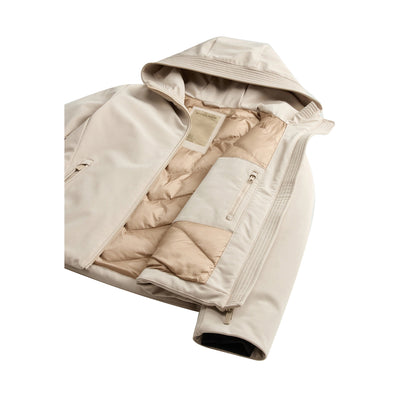 Parka Donna Beige con cappuccio e zip frontale