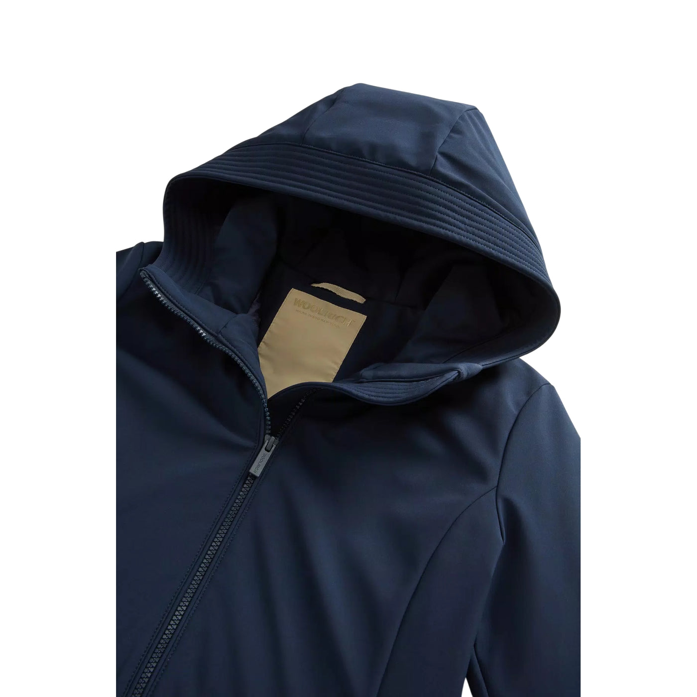 Firth Parka Donna in Tech Softshell Blu dettaglio cappuccio