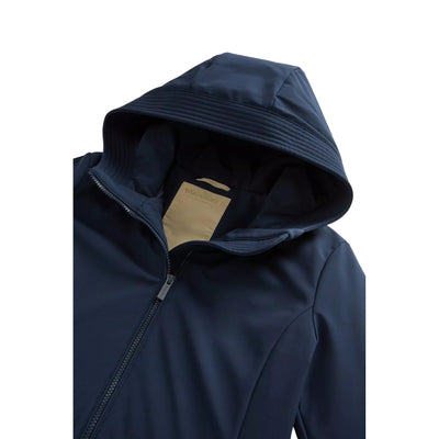 Firth Parka Donna in Tech Softshell Blu dettaglio cappuccio