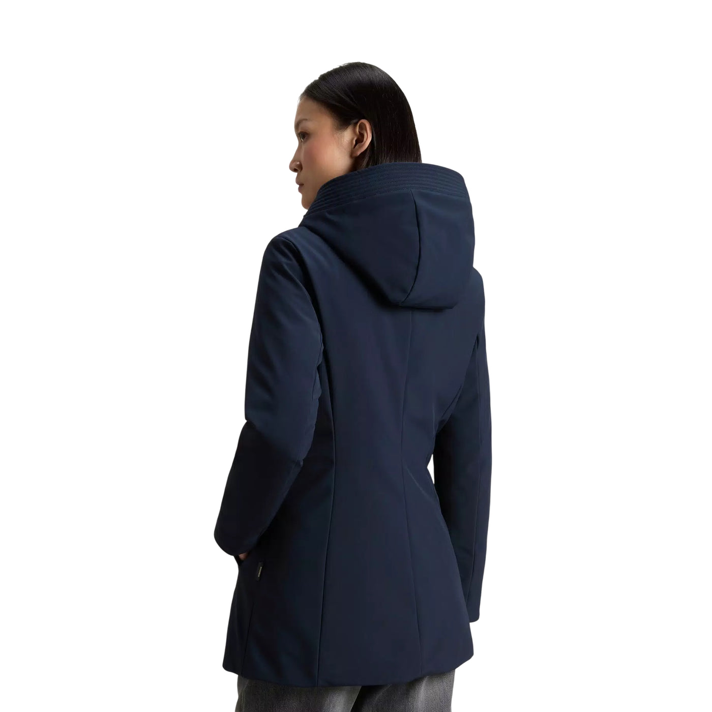 Firth Parka Donna in Tech Softshell Blu modella retro