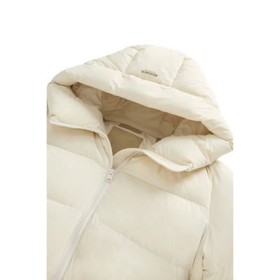 Piumino Donna Cloud in nylon elasticizzato Crema cappuccio