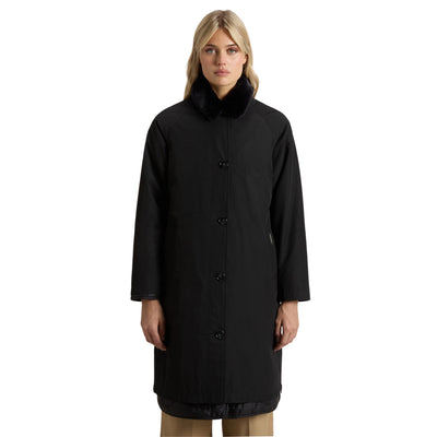 Cappotto Donna 3 in 1 in Ramar Cloth Nero modella frontale