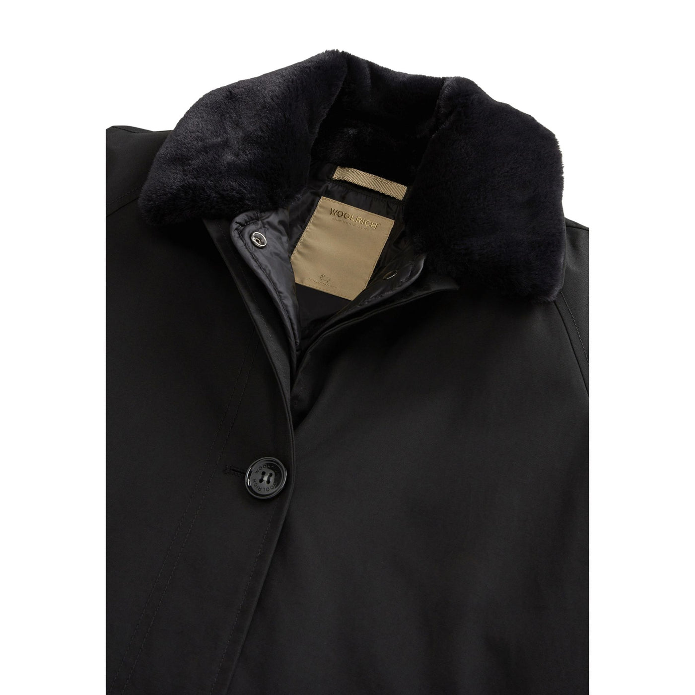 Cappotto Donna 3 in 1 in Ramar Cloth Nero dettaglio collo