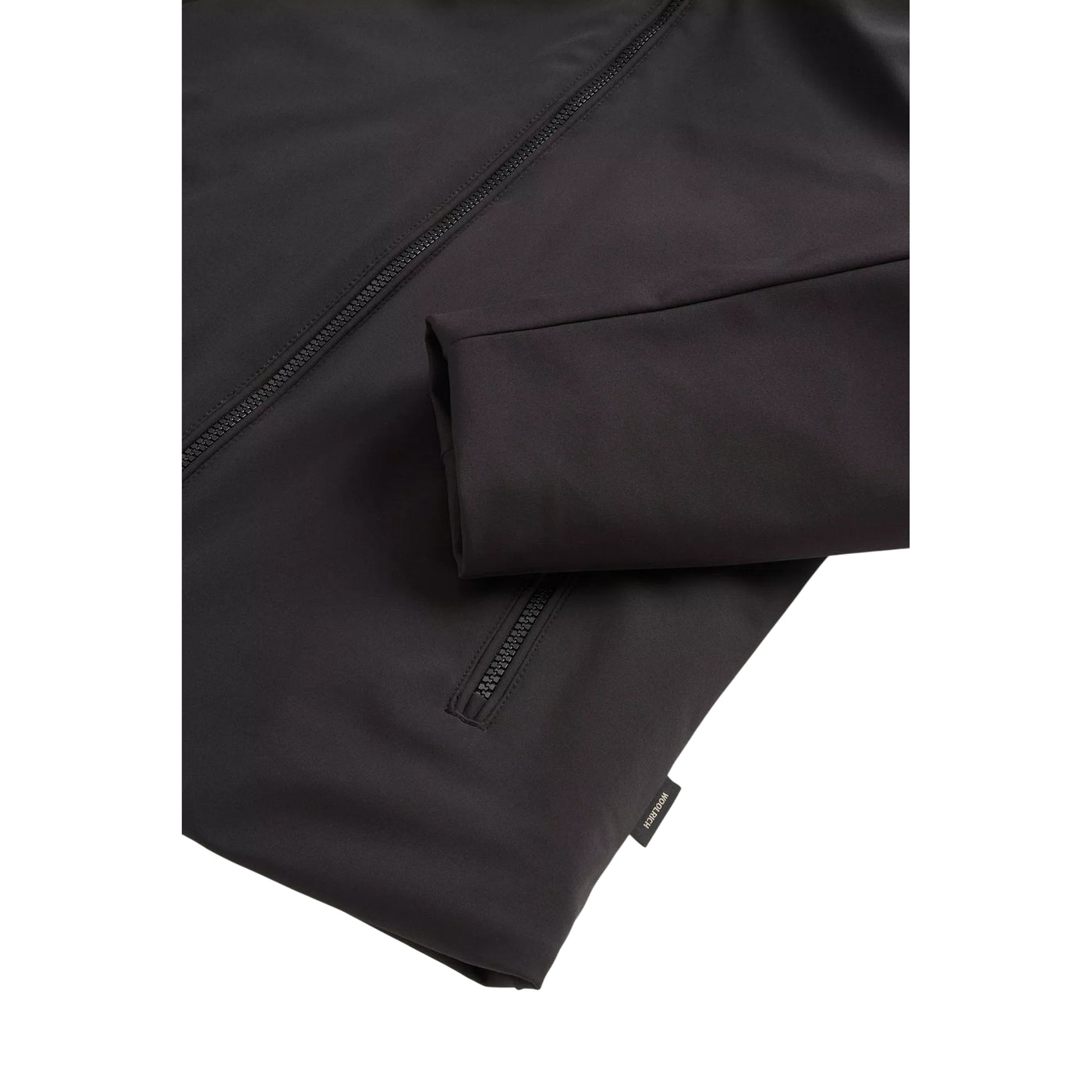 Parka Donna corto in Tech Softshell Nero dettaglio polsino