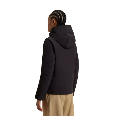 Parka Donna corto in Tech Softshell Nero modella retro