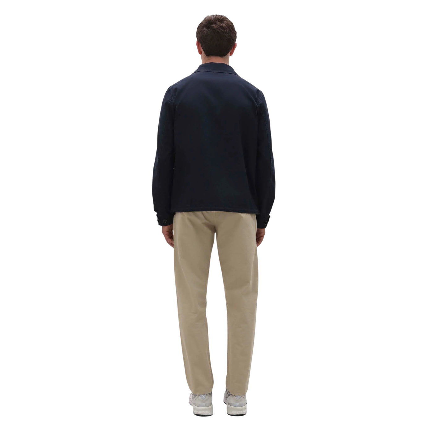 Giubbotto Uomo in mash in canvas Navy modello intero retro