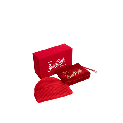 Christmas Box Donna, con cappello in lana e pochette in velluto