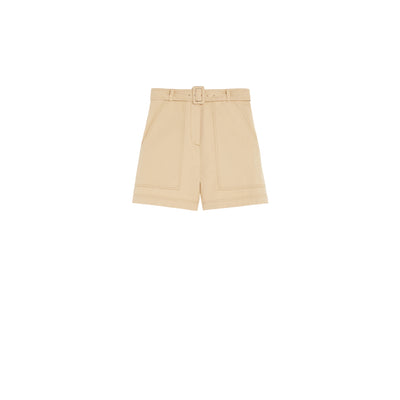Bermuda Donna in cotone e lino Beige