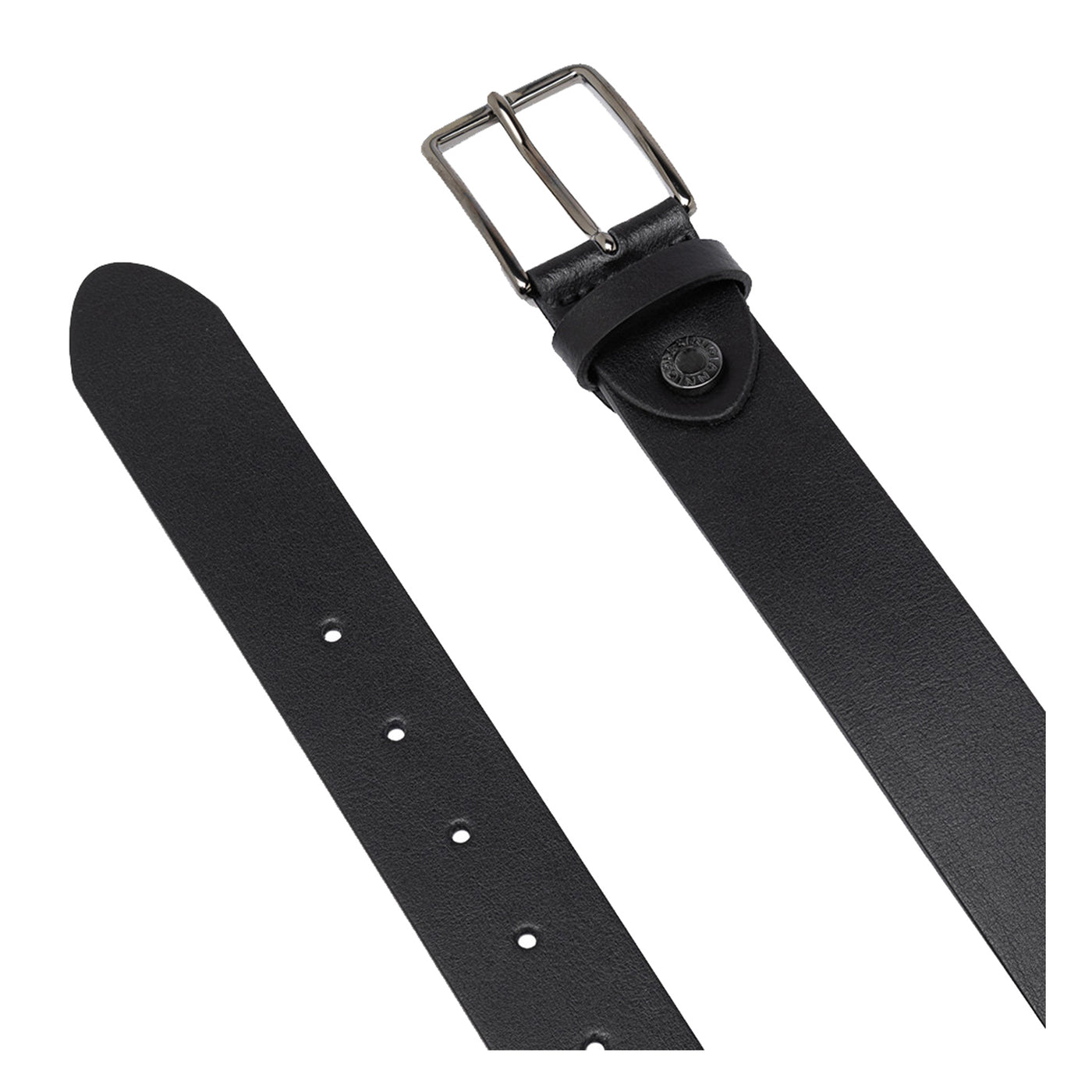 Men's black smooth leather belt