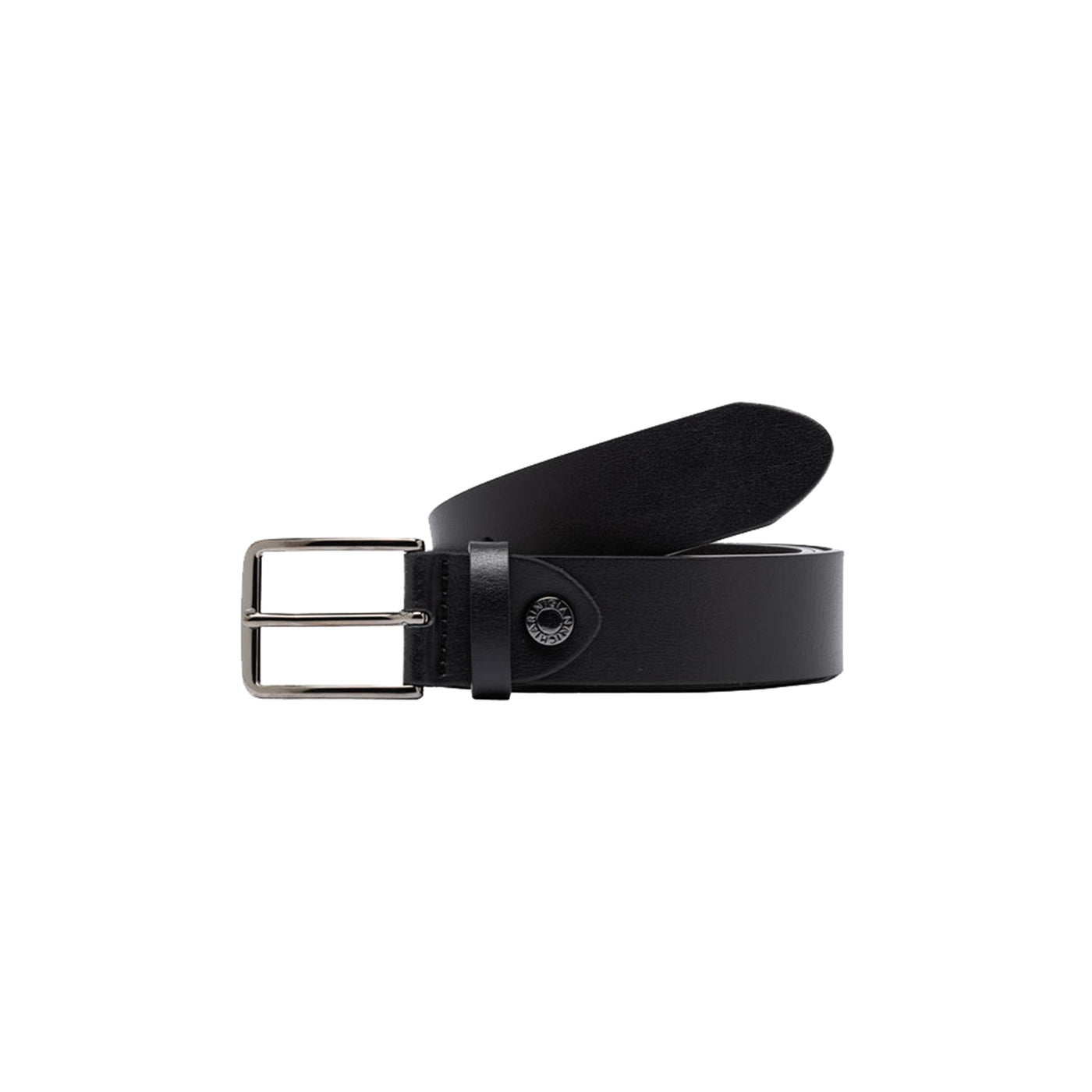 Men's black smooth leather belt