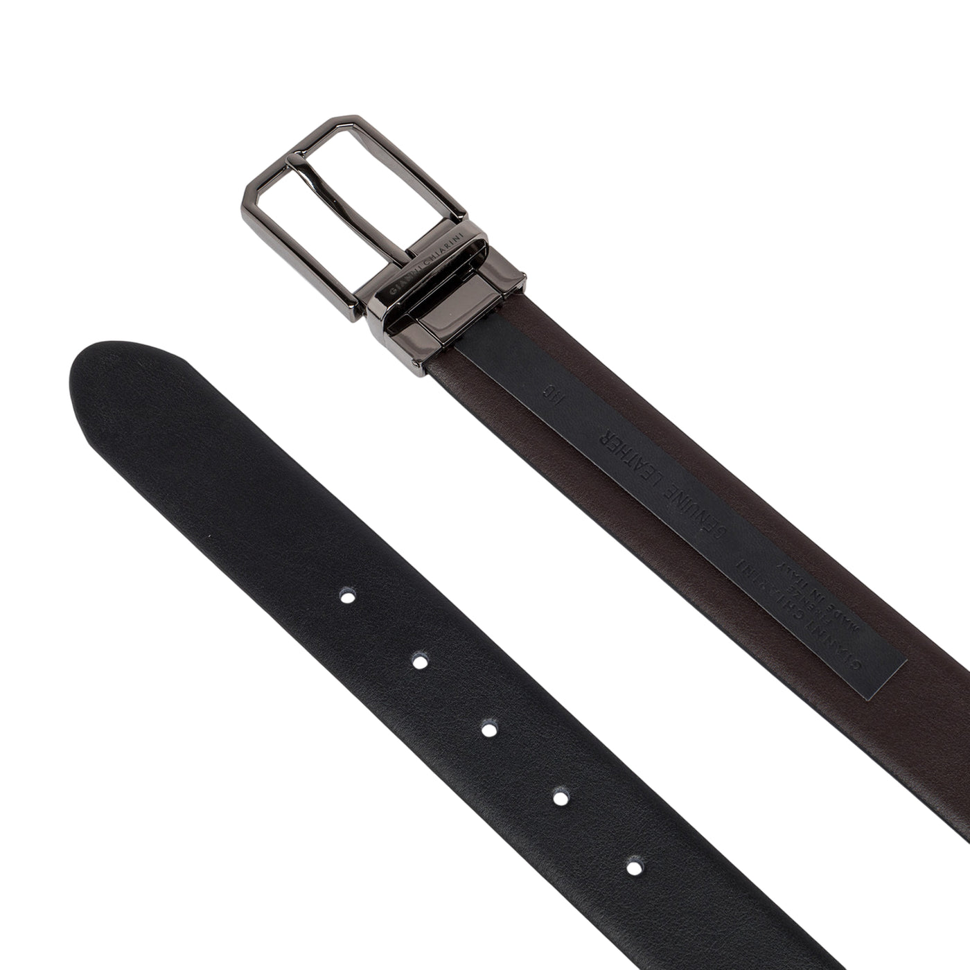 Cintura Uomo Reversibile in pelle 3,5cm Nero/Marrone