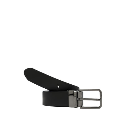 Cintura Uomo Reversibile in pelle 3,5cm Nero/Grigio