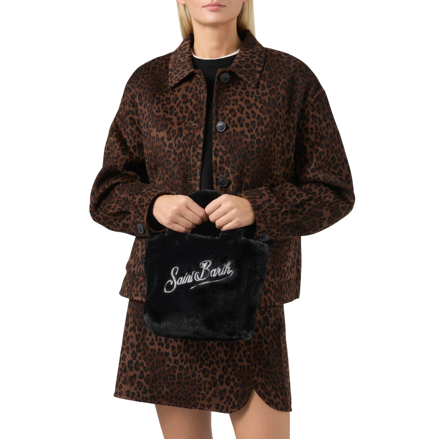 Borsa a mano Donna Vanity Mini Soft Nero su modella