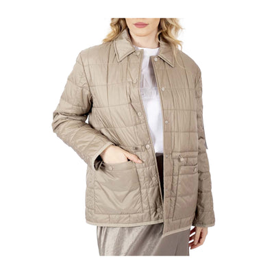 Giubbotto Donna Beige con coulisse in vita e colletto classico