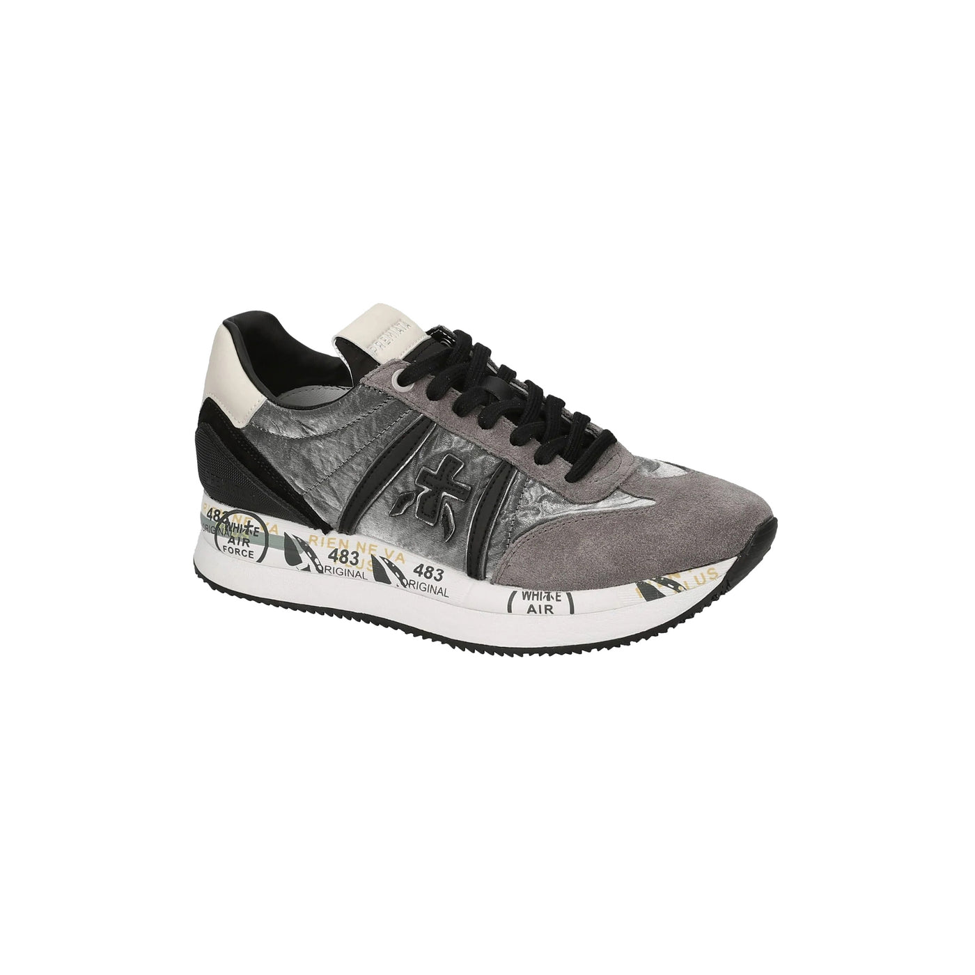 Sneakers con tomaia in pelle e suola stampata