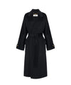 Cappotto Donna in lana nera con cintura