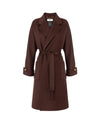 Cappotto Donna in lana marrone con cintura
