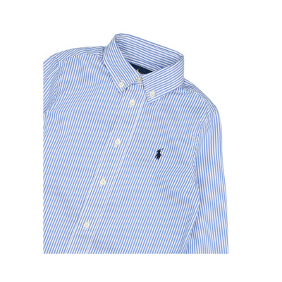 Camicia azzurra da bambino, polo ralph lauren, dettaglio