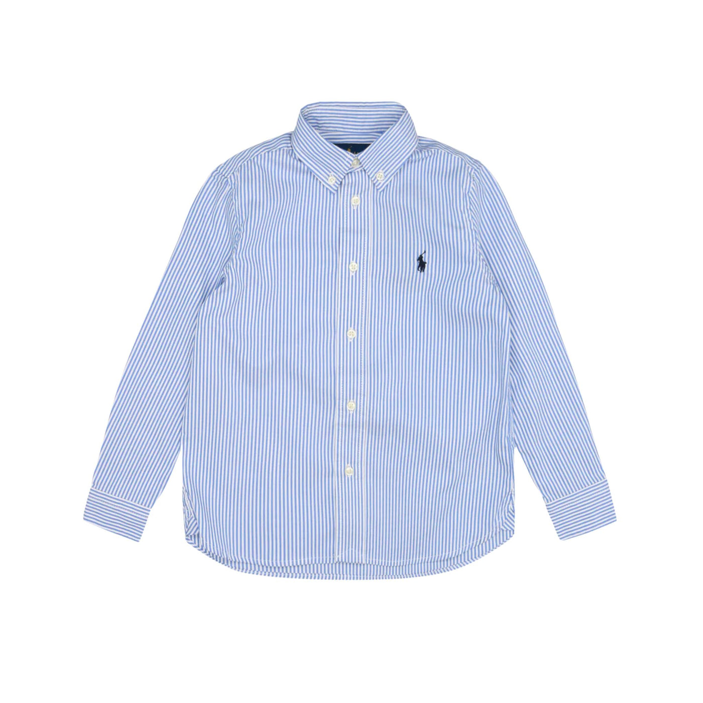 Camicia azzurra da bambino, polo ralph lauren, frontale