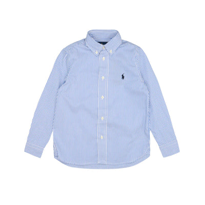 Camicia azzurra da bambino, polo ralph lauren, frontale