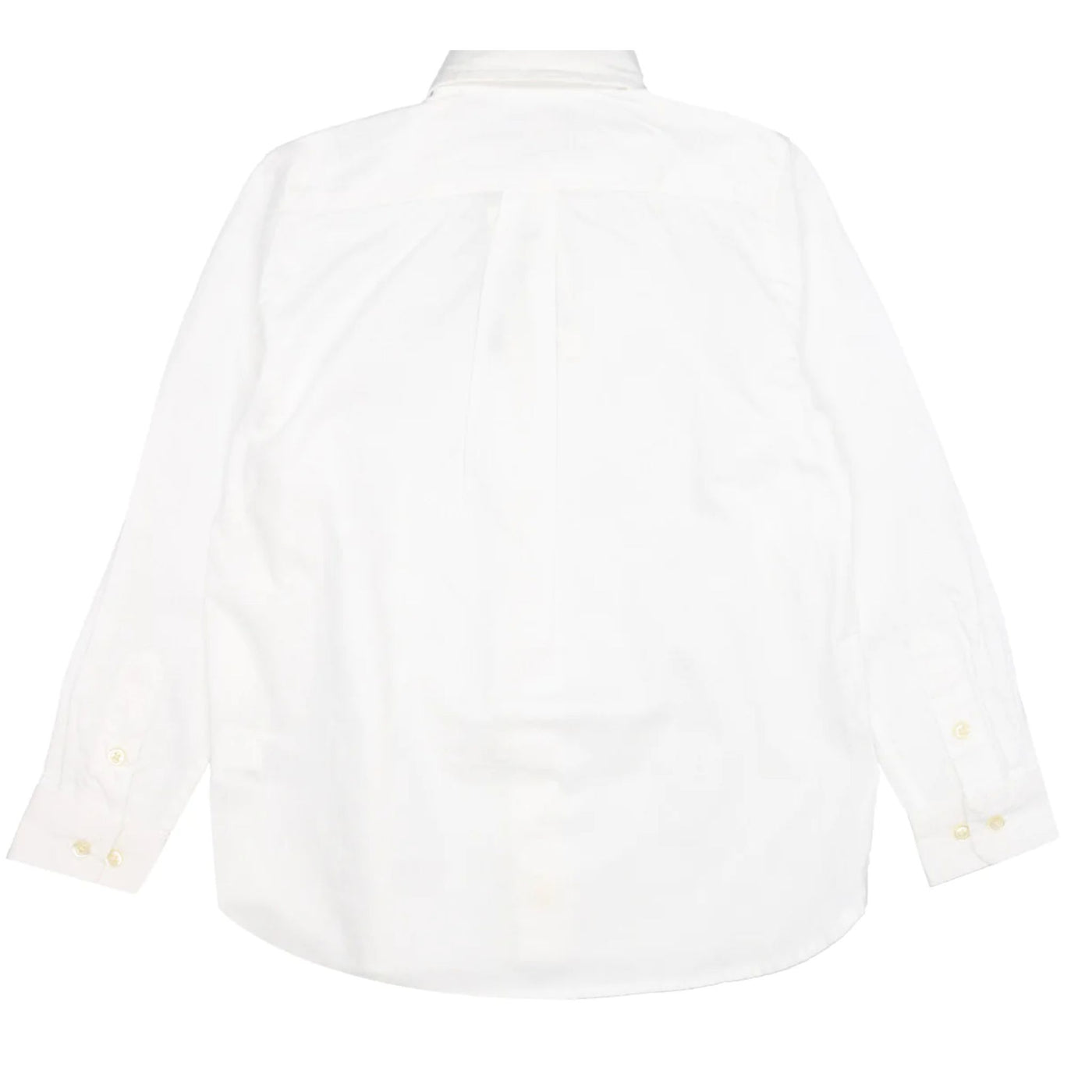 Immagine retro della camicia bianca da bambino firmata Ralph Lauren,manica lunga,polsini con bottoni.