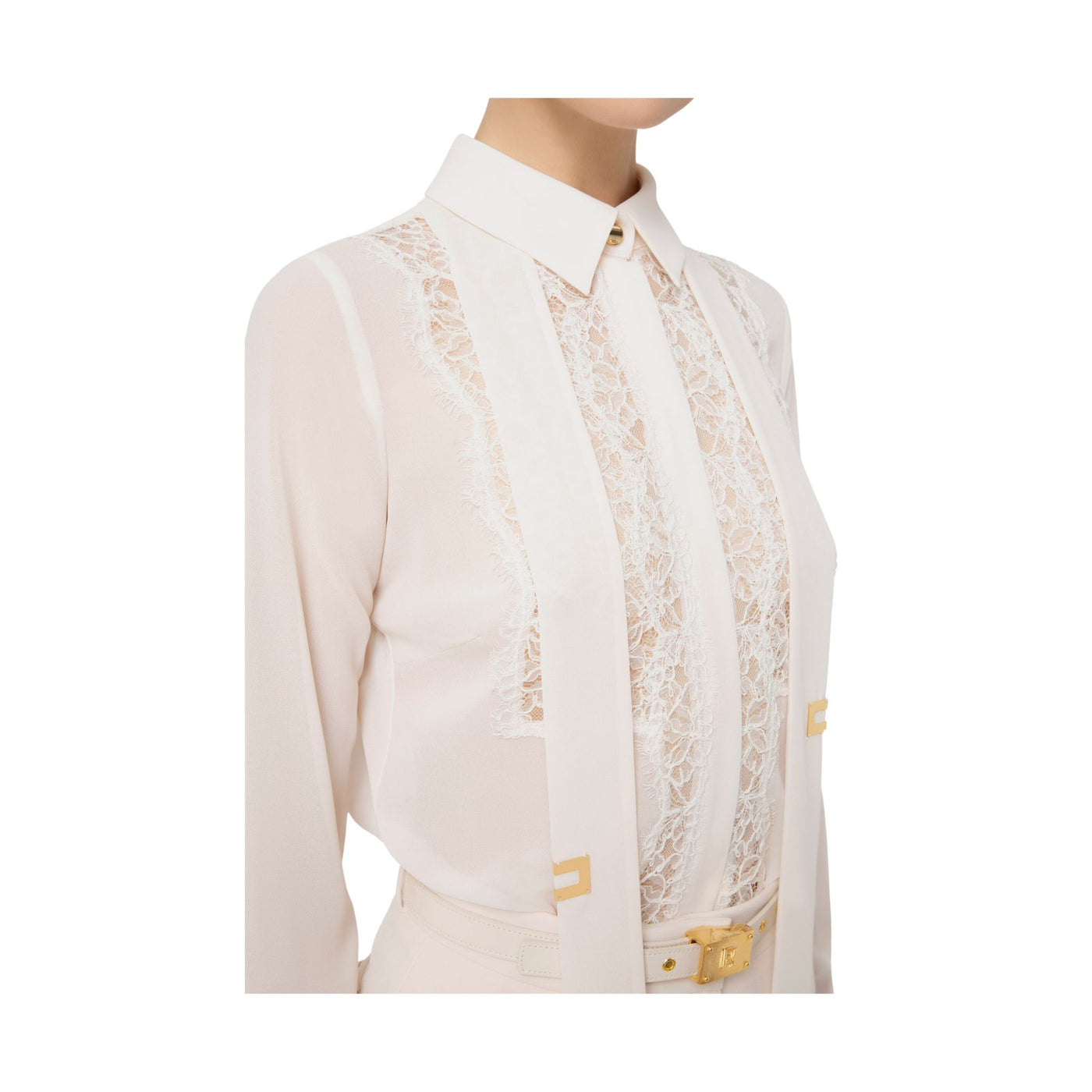 Women's shirt with lace inserts