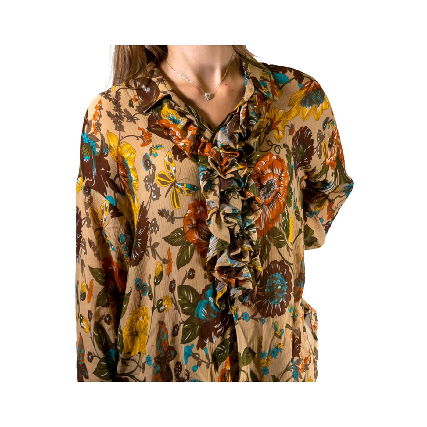 Camicia Donna in cotone con fantasia floreale