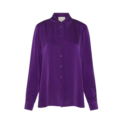 Women's solid color silk shirt