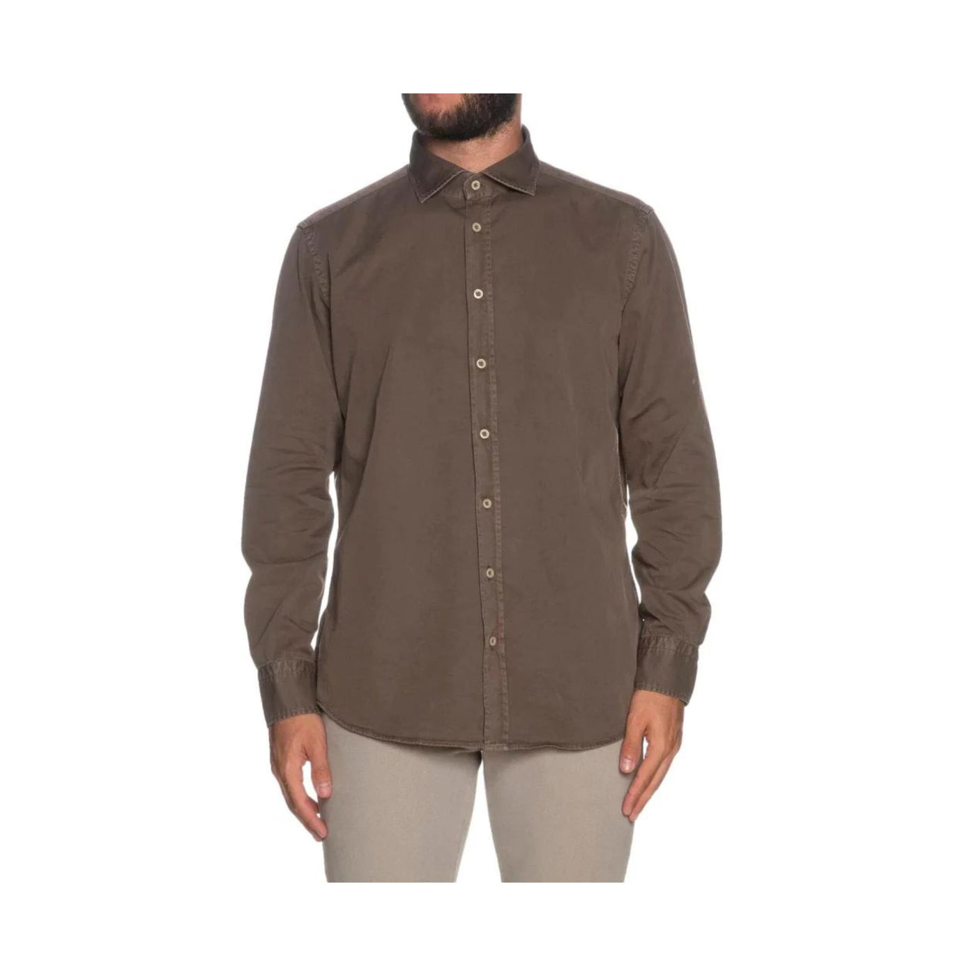 Men's shirt in brown cotton