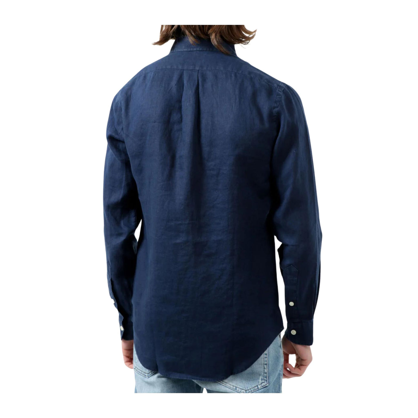 Blue button-down men's shirt