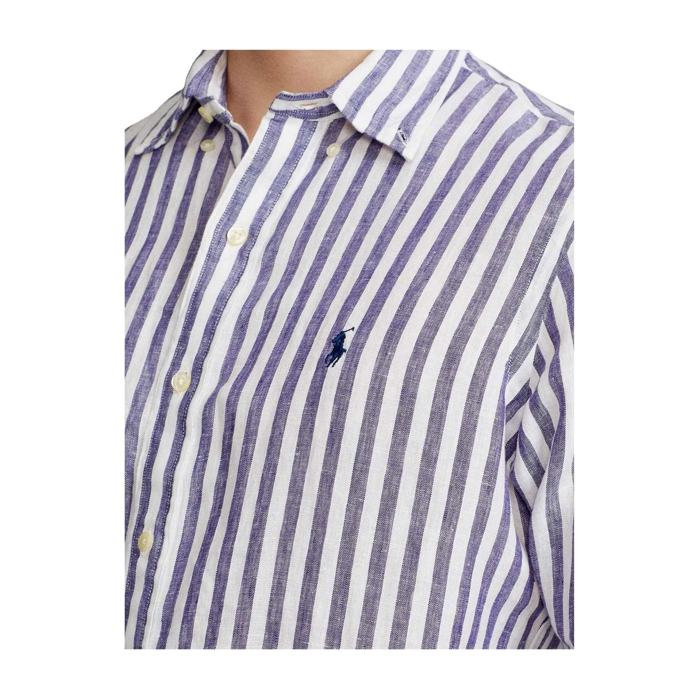 Blue striped men's shirt - Main Image