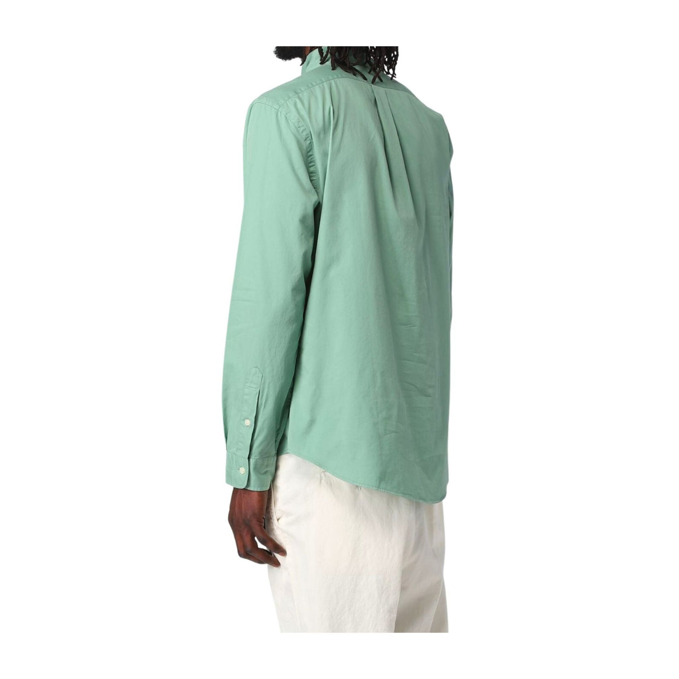 Camicia Uomo in cotone con logo ricamato a contrasto