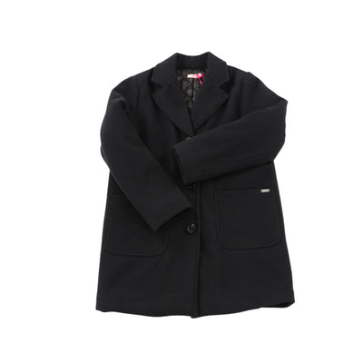 Black herringbone coat for girls