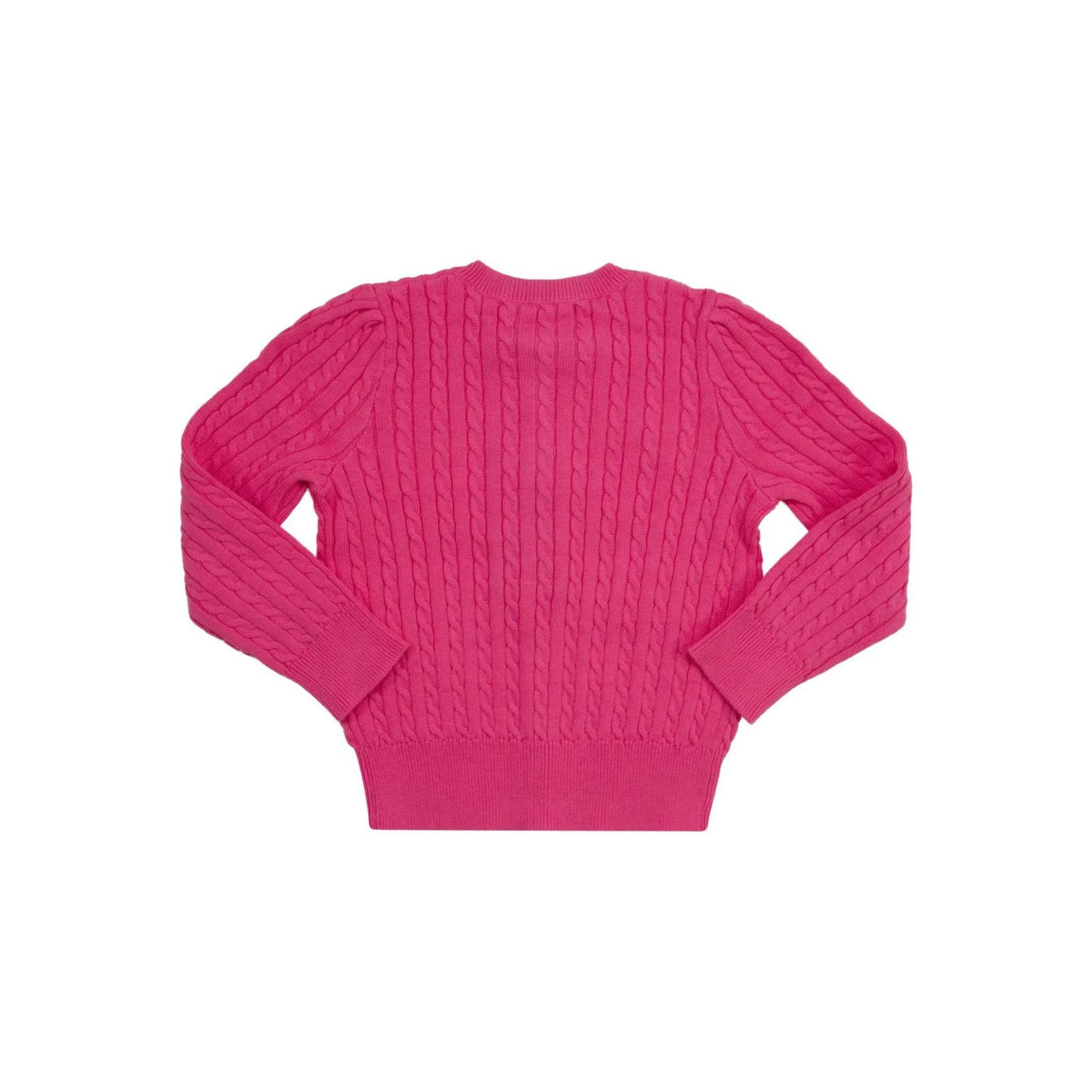 Cardigan Bambina in cotone con lavorazione a trecce e logo Blu ricamat