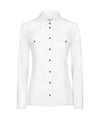 Camicia bianca Donna con tasche e bottoni gioiello