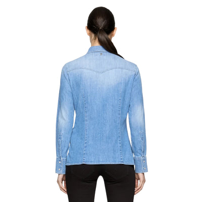 Camicia Slim da Donna in denim stretch modella retro