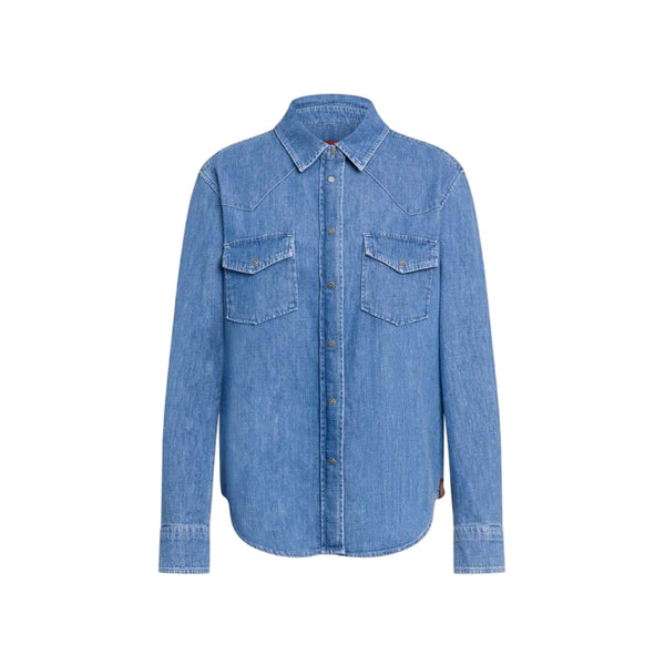 Camicia Donna in denim, con bottoni a pressione