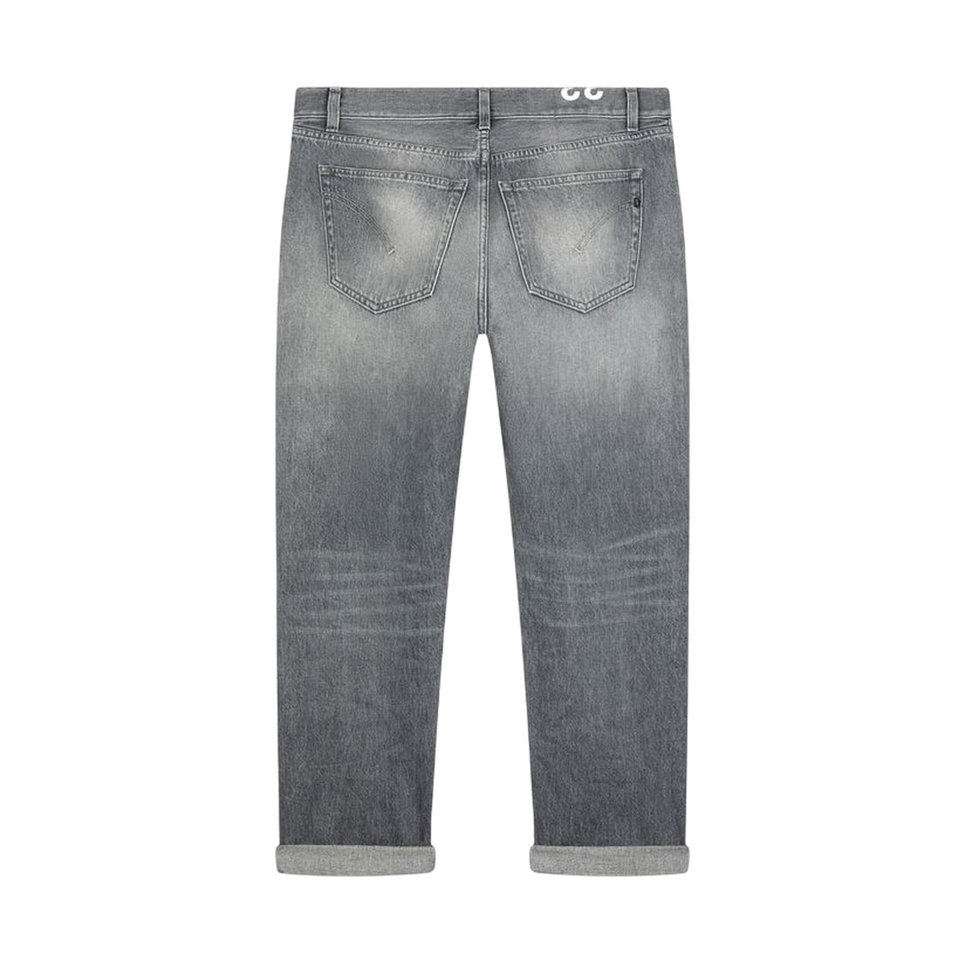 Jeans Uomo in denim grigio con risvolto retro