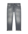 Jeans Uomo in denim grigio con risvolto