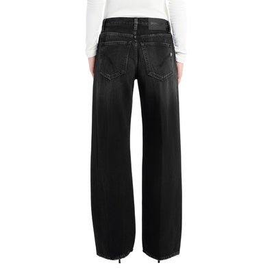 Jeans Donna a vita bassa, con bottoni gioiello
