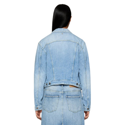 Giubbino Donna slim in denim stretch modella retro