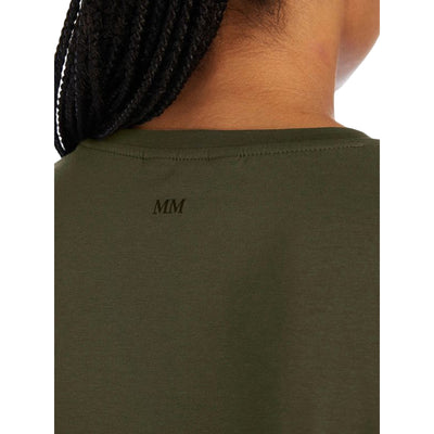 T-shirt Donna in tinta unita verde scuro dettaglio retro