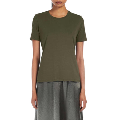 T-shirt Donna in tinta unita verde scuro