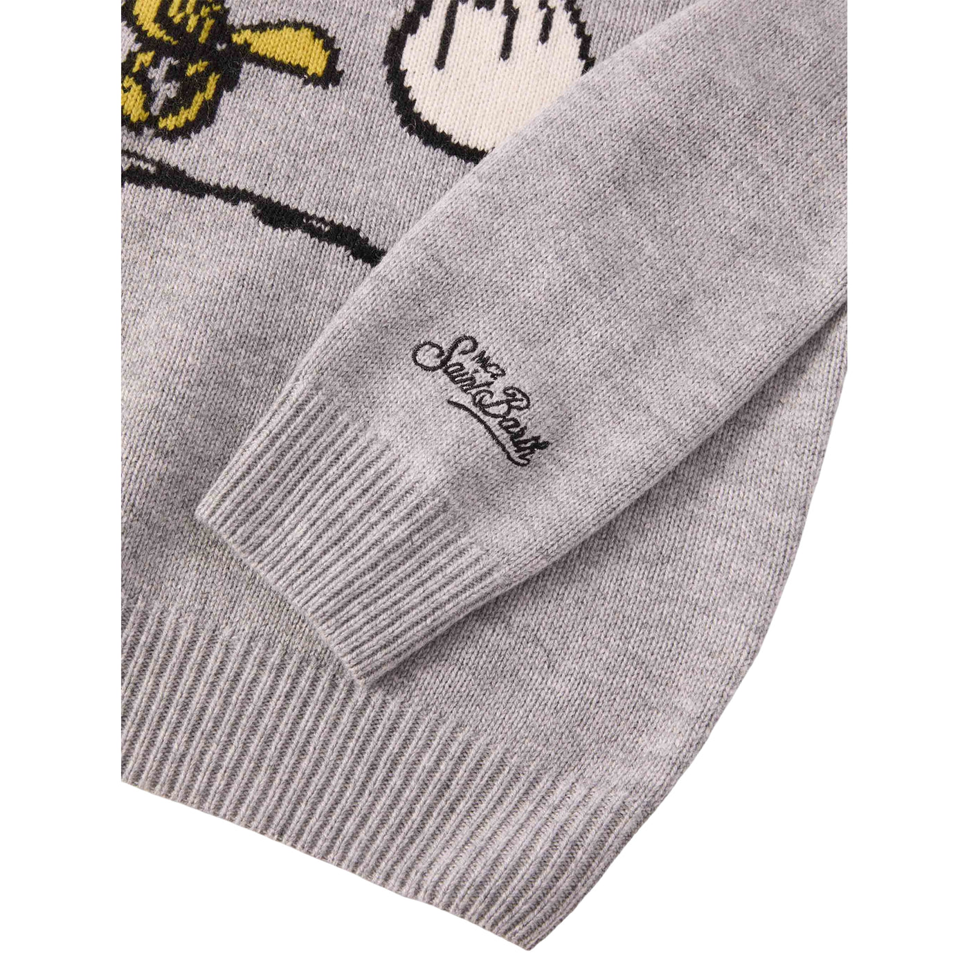 Maglione Bambino Douglas con stampa Woodstock dettaglio ricamo ala polso